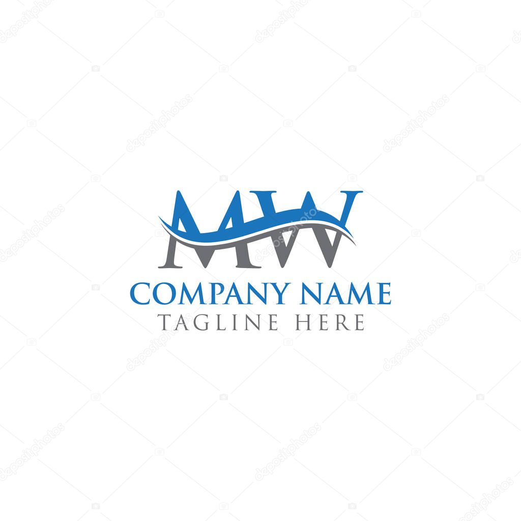 Initial MW letter Logo Design vector Template. Abstract Letter MW logo Design