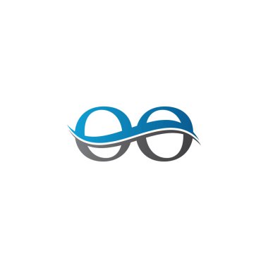 Swoosh Harf Oo Logo Tasarım Vektör Şablonu. Oo Harf Logosu Tasarımı