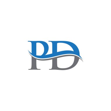 Swoosh Harfli Pd Logo Tasarım Vektör Şablonu. Pd Harf Logosu Tasarımı