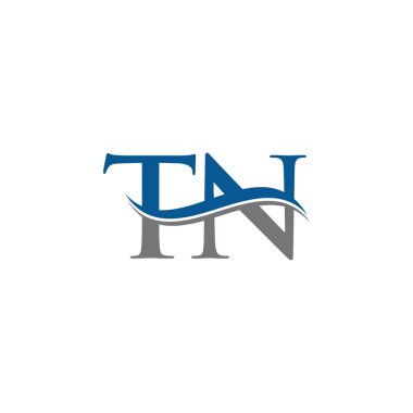 Swoosh Harf Tn Logo Tasarım Vektör Şablonu. Tn Harfi Logo Tasarımı