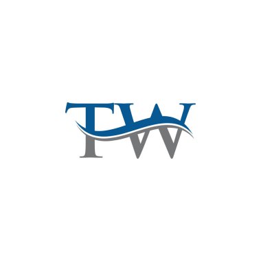 Swoosh Letter TW Logo Design Vector Template. TW Letter Logo Design clipart