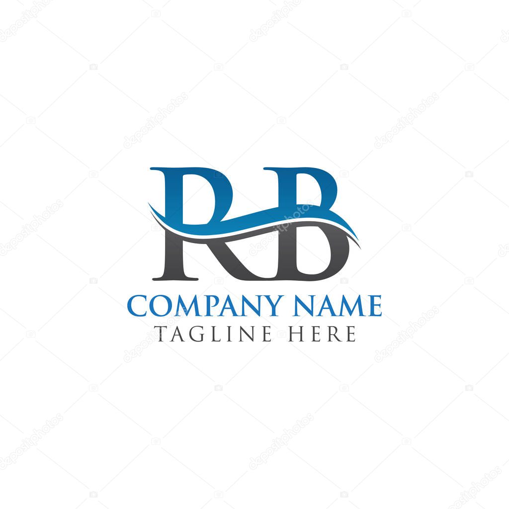 Swoosh Letter RB Logo Design Vector Template. RB Letter Logo Design