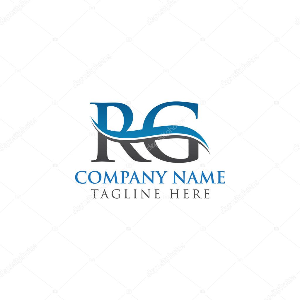 Swoosh Letter RG Logo Design Vector Template. RG Letter Logo Design