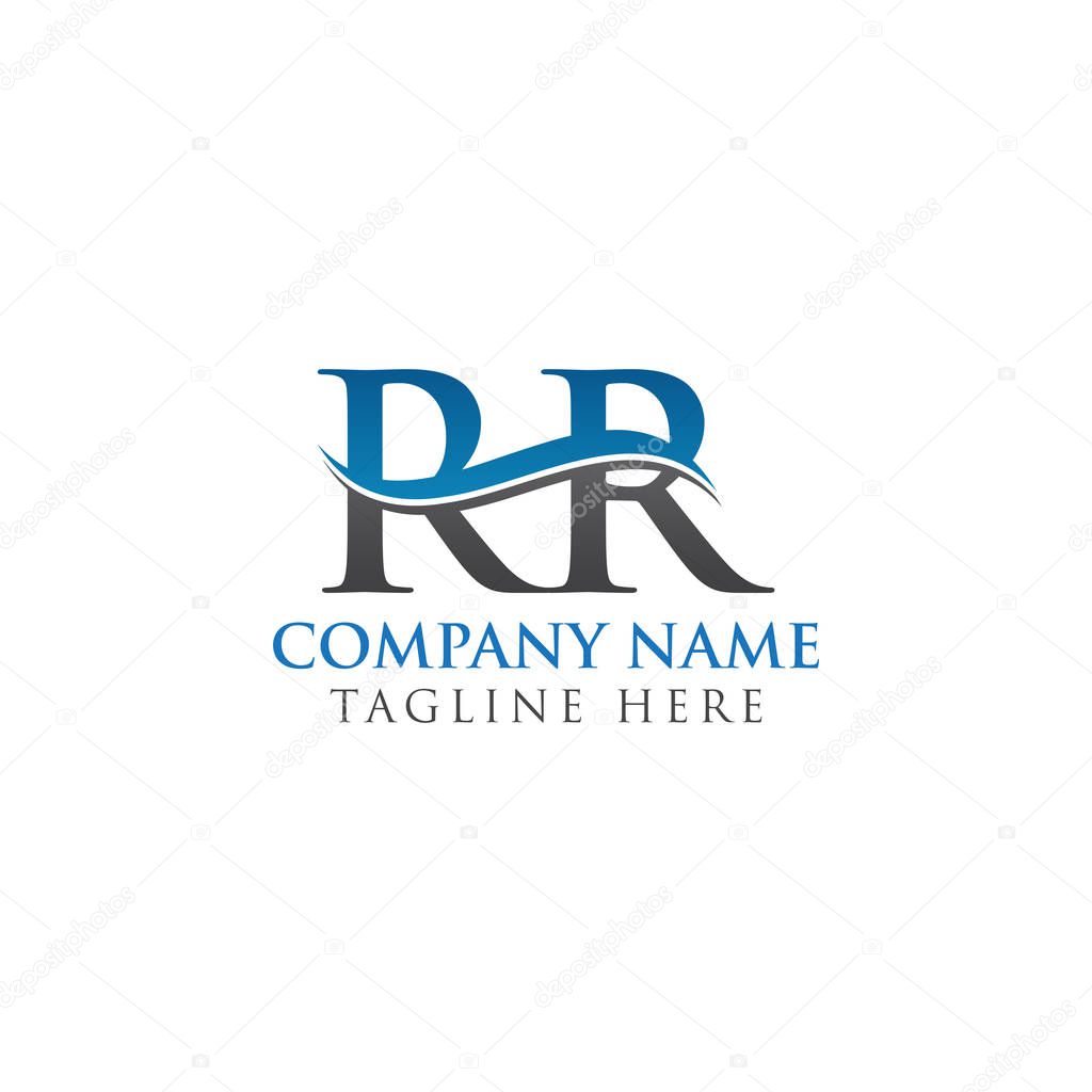 Swoosh Letter RR Logo Design Vector Template. RR Letter Logo Design