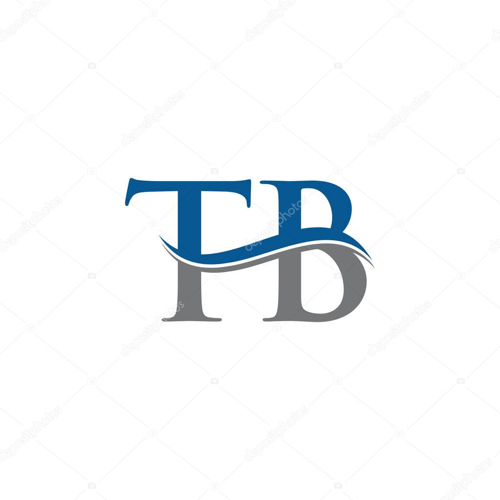 Swoosh Letter TB Logo Design Vector Template. TB Letter Logo Design