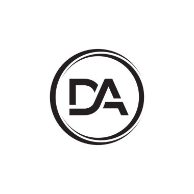 Yaratıcı Typography Vector Şablonu olan ilk Da Letter logosu. Yaratıcı Soyut Harf Da Logo Tasarımı