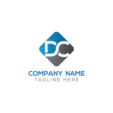 Yaratıcı Typography Vector Şablonu olan ilk Dc Harf Logosu. Yaratıcı Soyut Harf Logosu Tasarımı