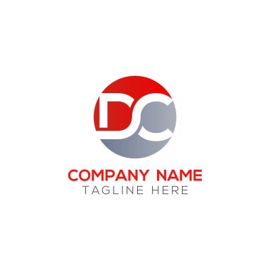 Yaratıcı Typography Vector Şablonu olan ilk Dc Harf Logosu. Yaratıcı Soyut Harf Logosu Tasarımı