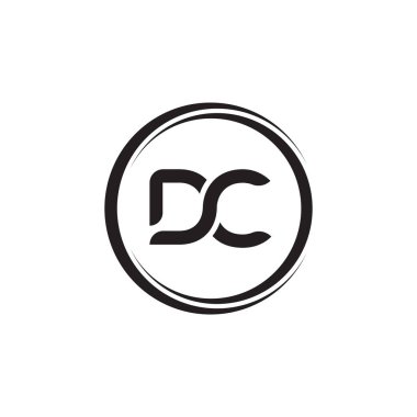 Yaratıcı Typography Vector Şablonu olan ilk Dc Harf Logosu. Yaratıcı Soyut Harf Logosu Tasarımı