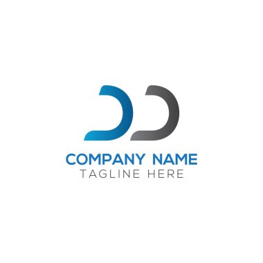 Yaratıcı Typography Vector Şablonu 'na sahip ilk Dd Harf Logosu. Yaratıcı Soyut Harf Logosu Tasarımı