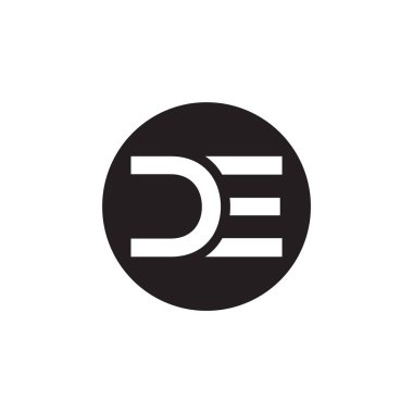 Yaratıcı Typography Vector Şablonu olan ilk De Letter logosu. Yaratıcı Soyut Harf De Logo Tasarımı