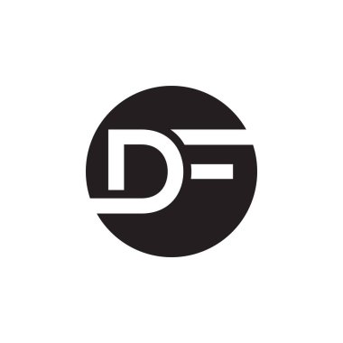 Yaratıcı Typography Vector Şablonu olan ilk Df Harfi Logosu. Yaratıcı Soyut Harf Df Logosu Tasarımı