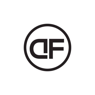 Yaratıcı Typography Vector Şablonu olan ilk Df Harfi Logosu. Yaratıcı Soyut Harf Df Logosu Tasarımı