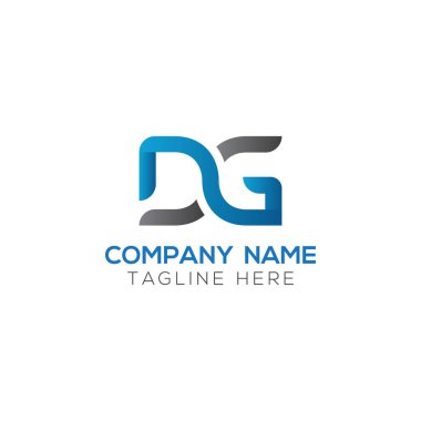 Yaratıcı Typography Vector Şablonu 'na sahip ilk Dg Harf Logosu. Yaratıcı Soyut Harf Logosu Tasarımı