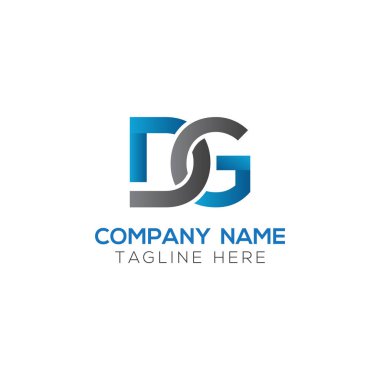 Yaratıcı Typography Vector Şablonu 'na sahip ilk Dg Harf Logosu. Yaratıcı Soyut Harf Logosu Tasarımı