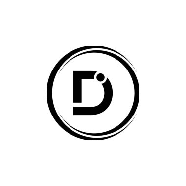 Yaratıcı Typography Vector Şablonu olan ilk Di Harfi Logosu. Yaratıcı Soyut Harf Di Logo Tasarımı