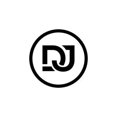 Yaratıcı Tipografi Vektör Şablonlu İlk DJ Mektup Logosu. Yaratıcı Soyut Harf Dj Logo Tasarımı