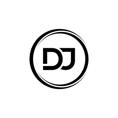 Yaratıcı Tipografi Vektör Şablonlu İlk DJ Mektup Logosu. Yaratıcı Soyut Harf Dj Logo Tasarımı