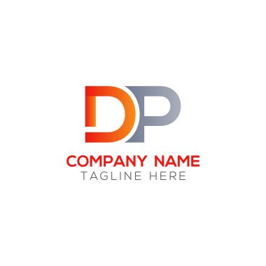 Yaratıcı Typography Vector Şablonu 'na sahip ilk Dp Harfi Logosu. Yaratıcı Soyut Harf Logosu Tasarımı
