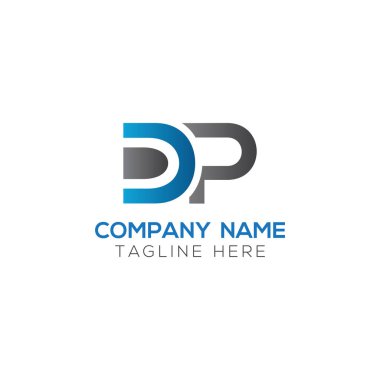 Yaratıcı Typography Vector Şablonu 'na sahip ilk Dp Harfi Logosu. Yaratıcı Soyut Harf Logosu Tasarımı
