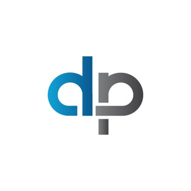 Yaratıcı Typography Vector Şablonu 'na sahip ilk Dp Harfi Logosu. Yaratıcı Soyut Harf Logosu Tasarımı