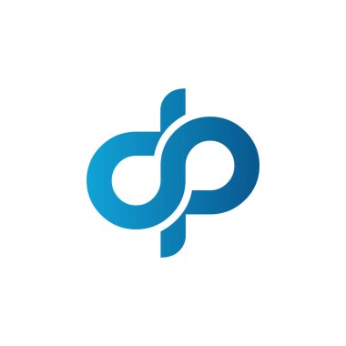 Yaratıcı Typography Vector Şablonu 'na sahip ilk Dp Harfi Logosu. Yaratıcı Soyut Harf Logosu Tasarımı