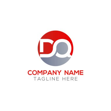 Yaratıcı Typography Vector Şablonu olan ilk Dq Harf Logosu. Yaratıcı Soyut Harf Logosu Tasarımı
