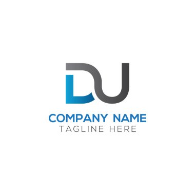 Yaratıcı Typography Vector Şablonu olan ilk Du Harfi Logosu. Yaratıcı Soyut Harf Du Logo Tasarımı