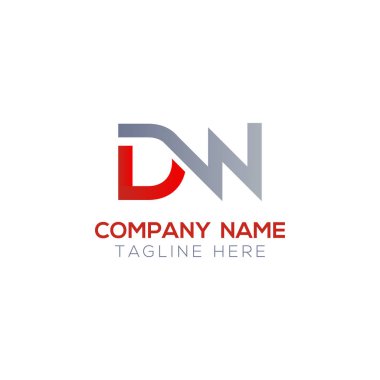 Yaratıcı Typography Vector Şablonu olan ilk DW Harf Logosu. Yaratıcı Soyut Harf Logosu Tasarımı