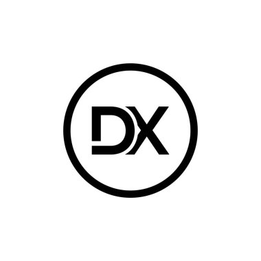 Yaratıcı Typography Vector Şablonu olan ilk Dx Harf Logosu. Yaratıcı Soyut Harf Logosu Tasarımı