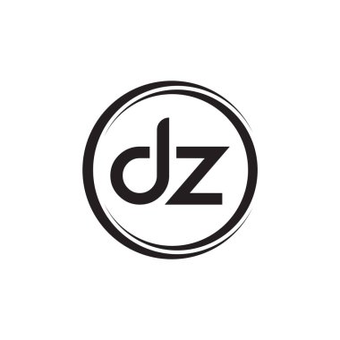 Yaratıcı Typography Vector Şablonu olan ilk Dz Harf Logosu. Yaratıcı Soyut Harf Dz Logo Tasarımı