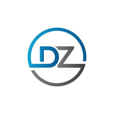 Yaratıcı Typography Vector Şablonu olan ilk Dz Harf Logosu. Yaratıcı Soyut Harf Dz Logo Tasarımı