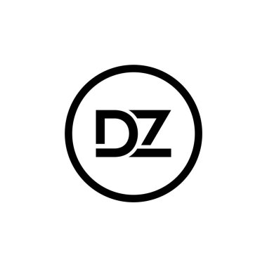 Yaratıcı Typography Vector Şablonu olan ilk Dz Harf Logosu. Yaratıcı Soyut Harf Dz Logo Tasarımı