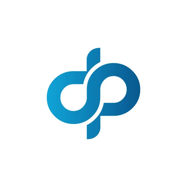 創造的なタイポグラフィベクトルテンプレートと初期のDpの手紙のロゴ クリエイティブ アブストラクトレター Logo Design — ストックベクタ