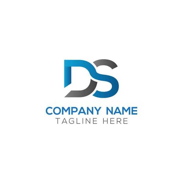 Первоначальный логотип DS Letter с векторным шаблоном креативной типографии. Креативная абстракция
