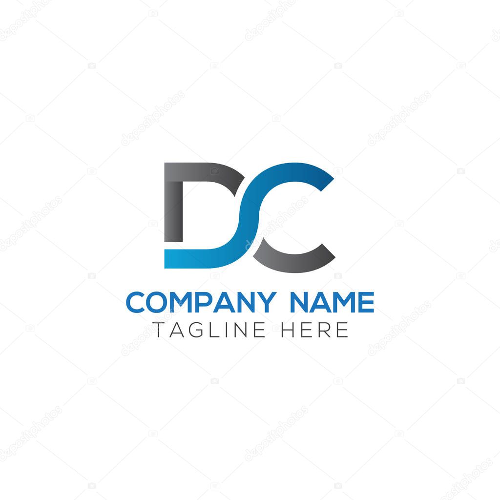 Initial DC Letter Logo With Creative Typography Vector Template. Creative Abstract Letter DC Logo Design