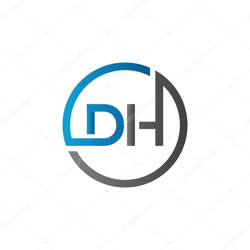 Initial DH Letter Logo With Creative Typography Vector Template. Creative Abstract Letter DH Logo Design