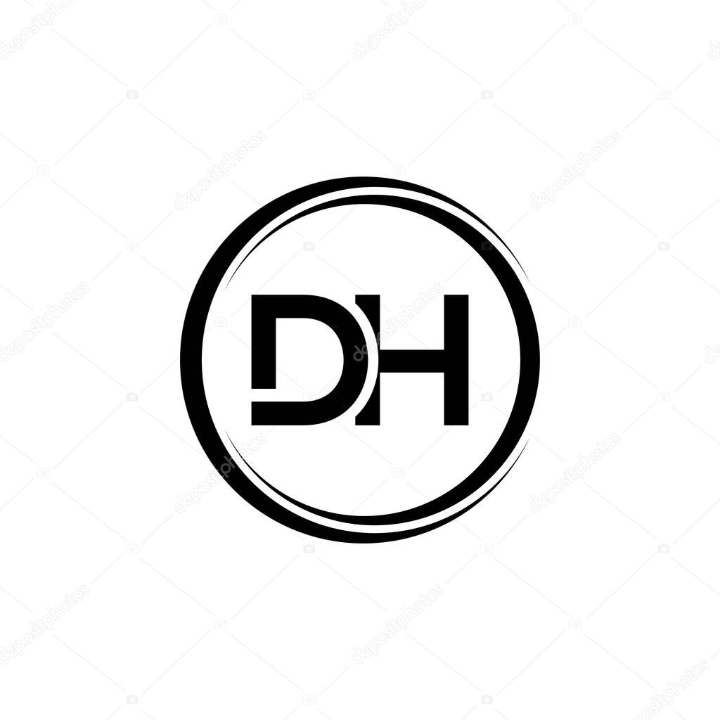 Initial DH Letter Logo With Creative Typography Vector Template. Creative Abstract Letter DH Logo Design