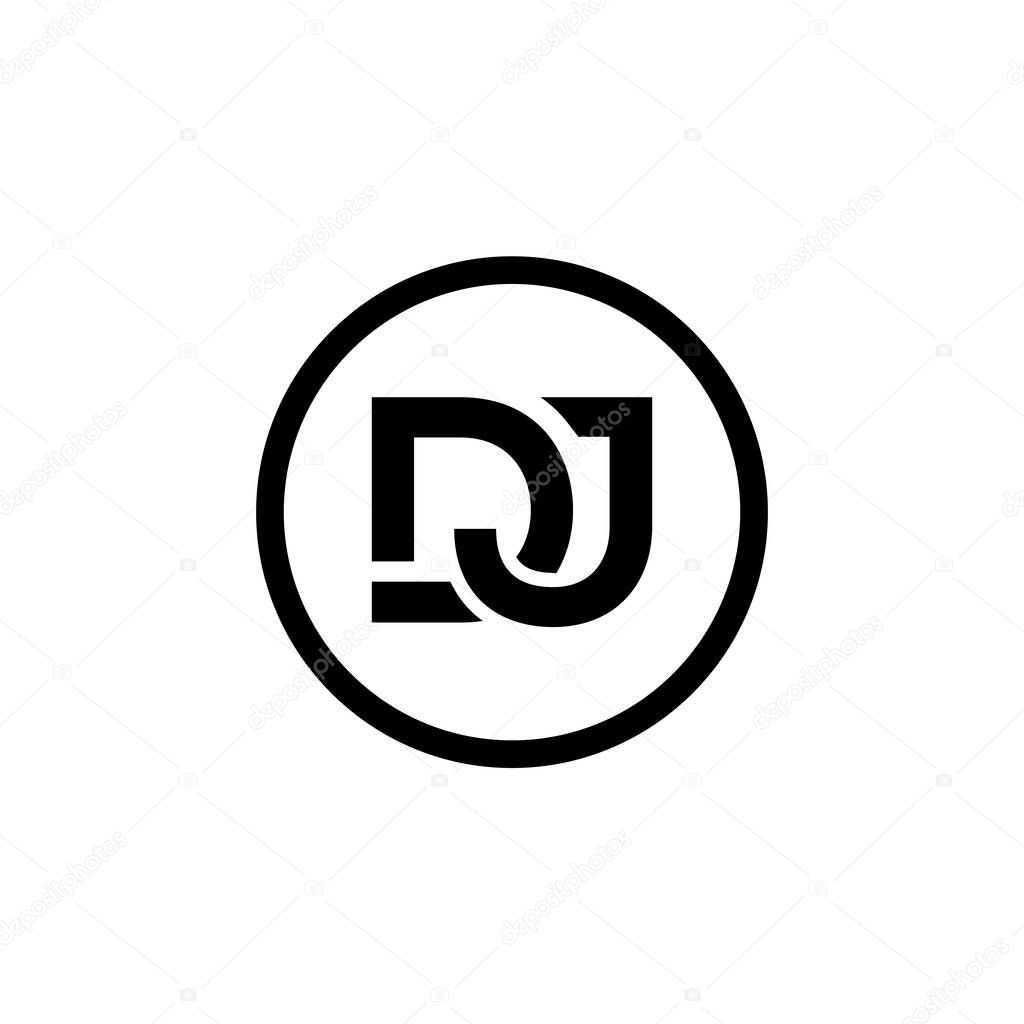 Initial DJ Letter Logo With Creative Typography Vector Template. Creative Abstract Letter DJ Logo Design