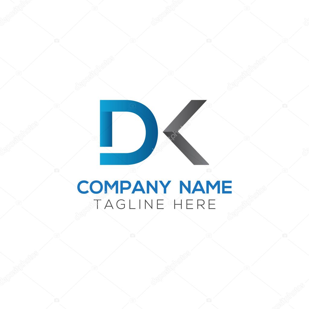 Initial DK Letter Logo With Creative Typography Vector Template. Creative Abstract Letter DK Logo Design