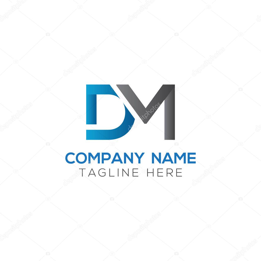 Initial DM Letter Logo With Creative Typography Vector Template. Creative Abstract Letter DM Logo Design