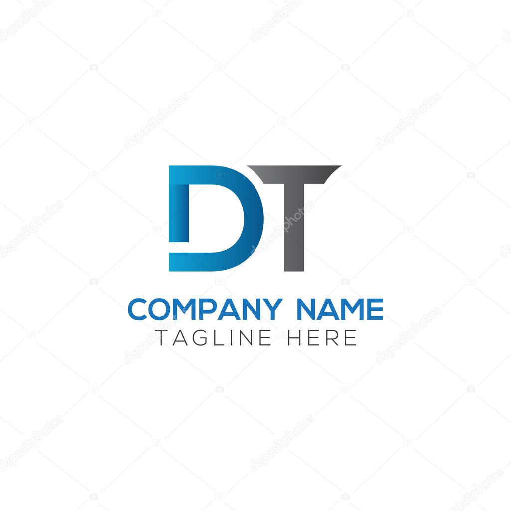 Initial DT Letter Logo With Creative Typography Vector Template. Creative Abstract Letter DT Logo Design
