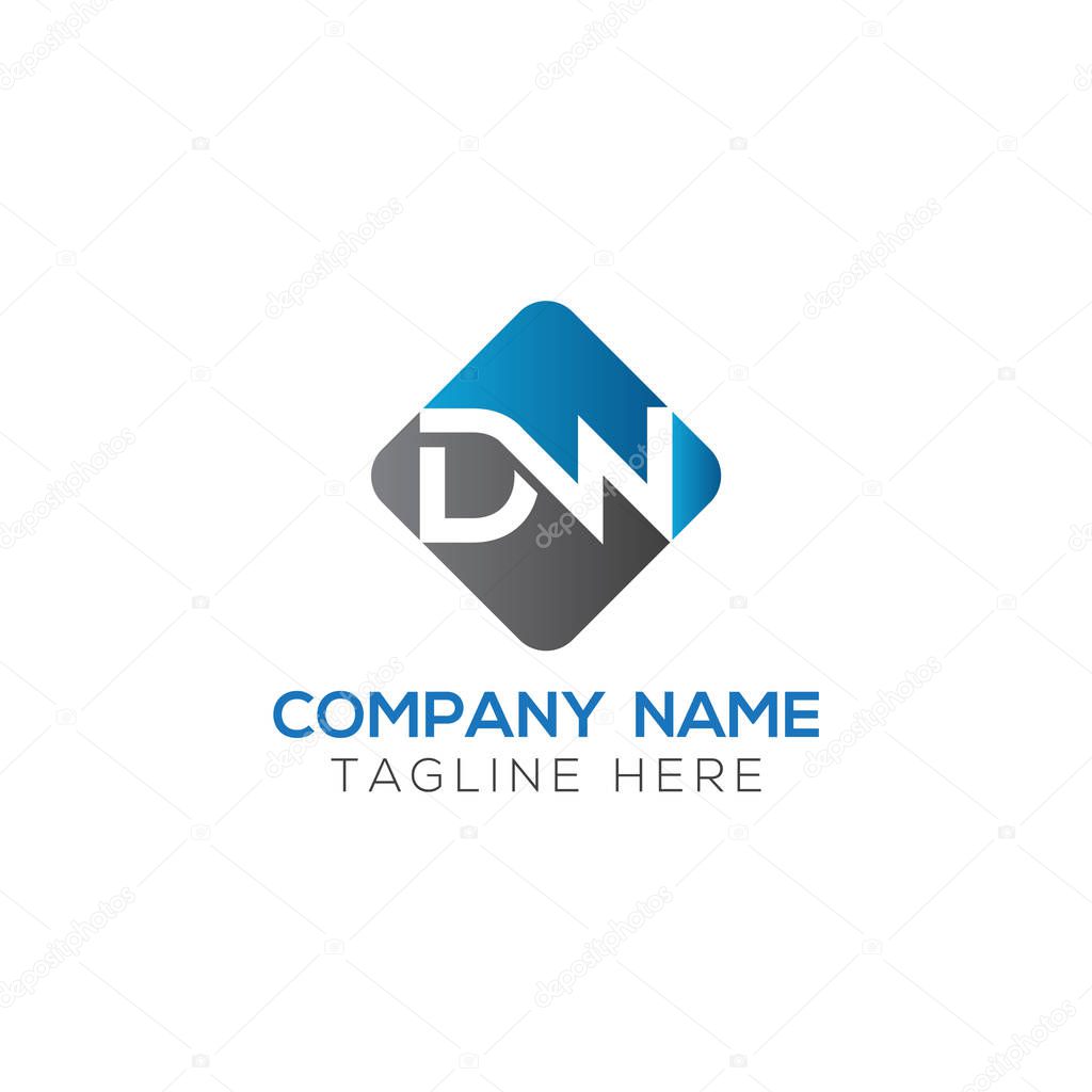 Initial DW Letter Logo With Creative Typography Vector Template. Creative Abstract Letter DW Logo Design