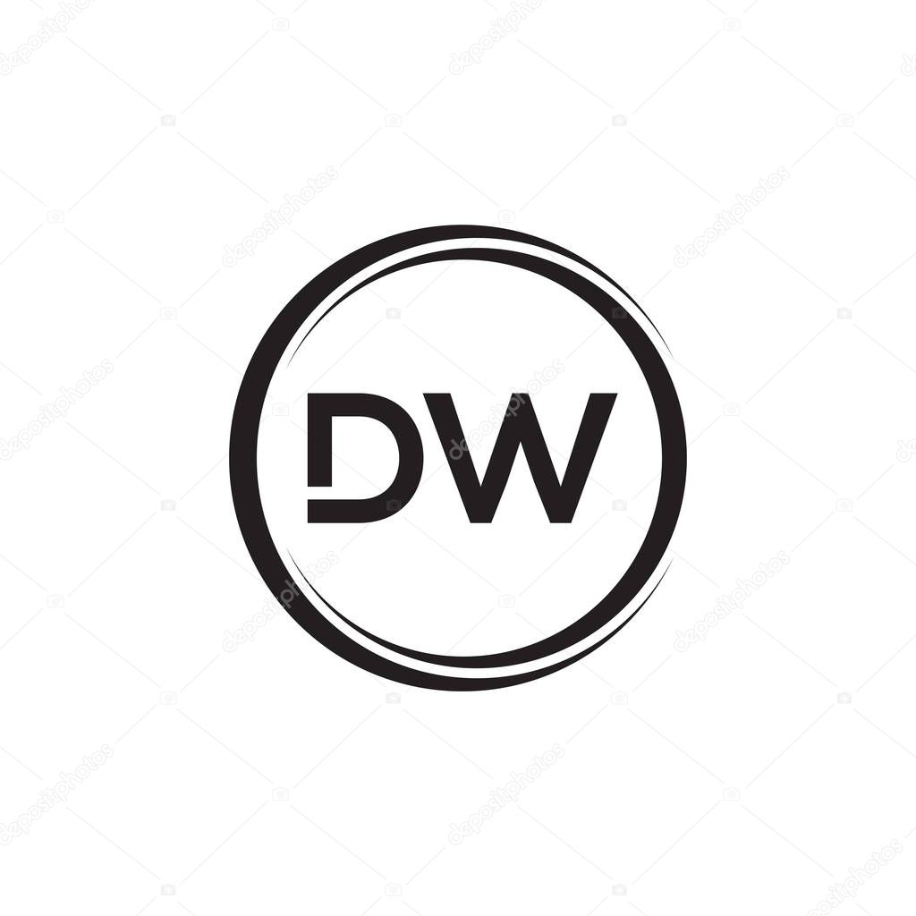 Initial DW Letter Logo With Creative Typography Vector Template. Creative Abstract Letter DW Logo Design