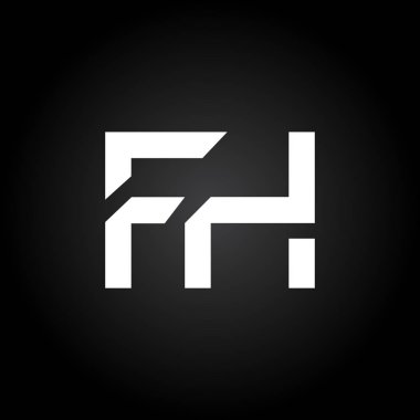 Baş harfleri birbirine bağlı logo. Modern İş Logosu Vektör Şablonu. Fh Logo Tasarımı