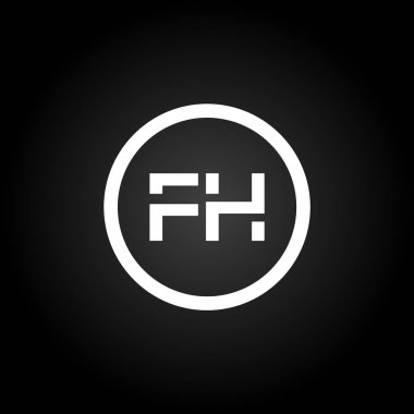 Baş harfleri birbirine bağlı logo. Modern İş Logosu Vektör Şablonu. Fh Logo Tasarımı