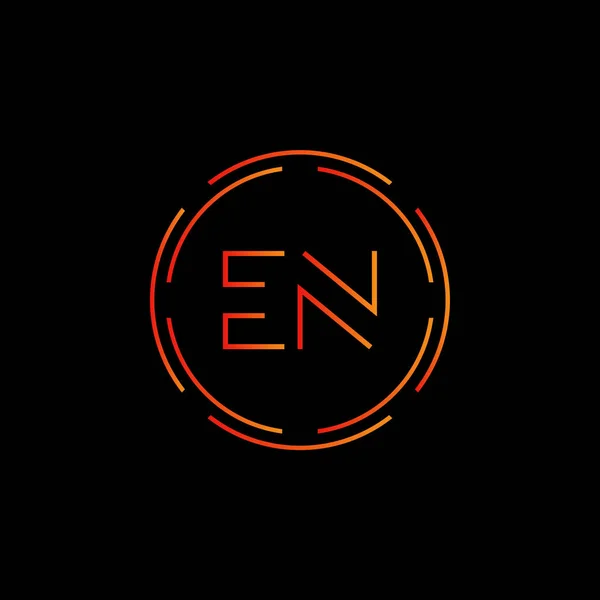 初期のEn文字リンクのロゴ 創造的な手紙現代のビジネスロゴベクトルテンプレート 初期円ロゴデザイン — ストックベクタ