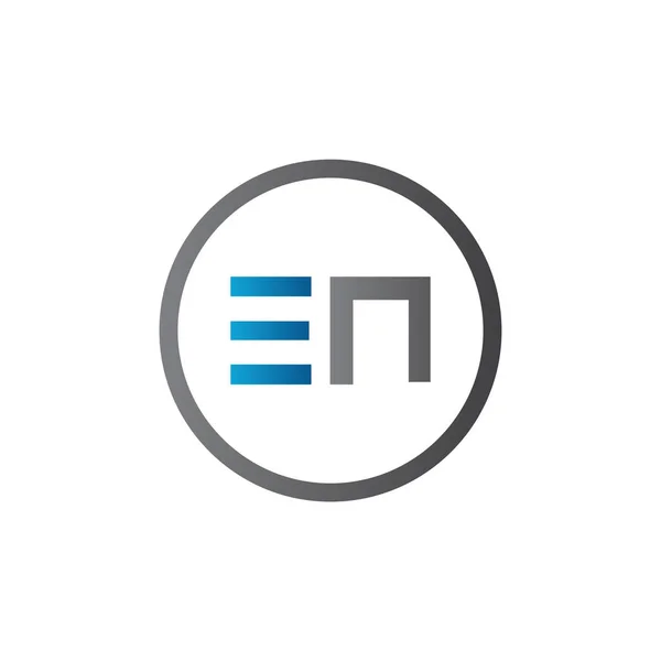 初期のEn文字リンクのロゴ 創造的な手紙現代のビジネスロゴベクトルテンプレート 初期円ロゴデザイン — ストックベクタ