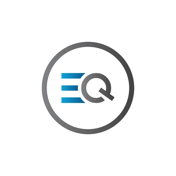 初始Eq字母连在一起的标志 创意信Eq现代商业标志向量模板 Eq标志的初步设计 — 图库矢量图片