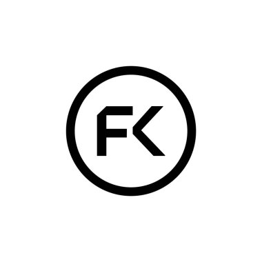 İlk Fk Harfi Bağlı Logo. Yaratıcı Harf Fk Modern İş Logosu Vektör Şablonu. Fk Logo Tasarımı